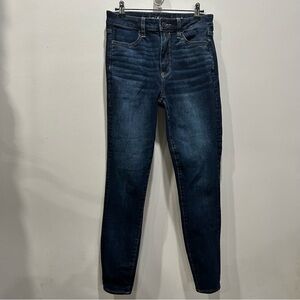 American Eagle Highest Rise Jeggings Size 4 Dark Wash Stretch Skinny Jeans